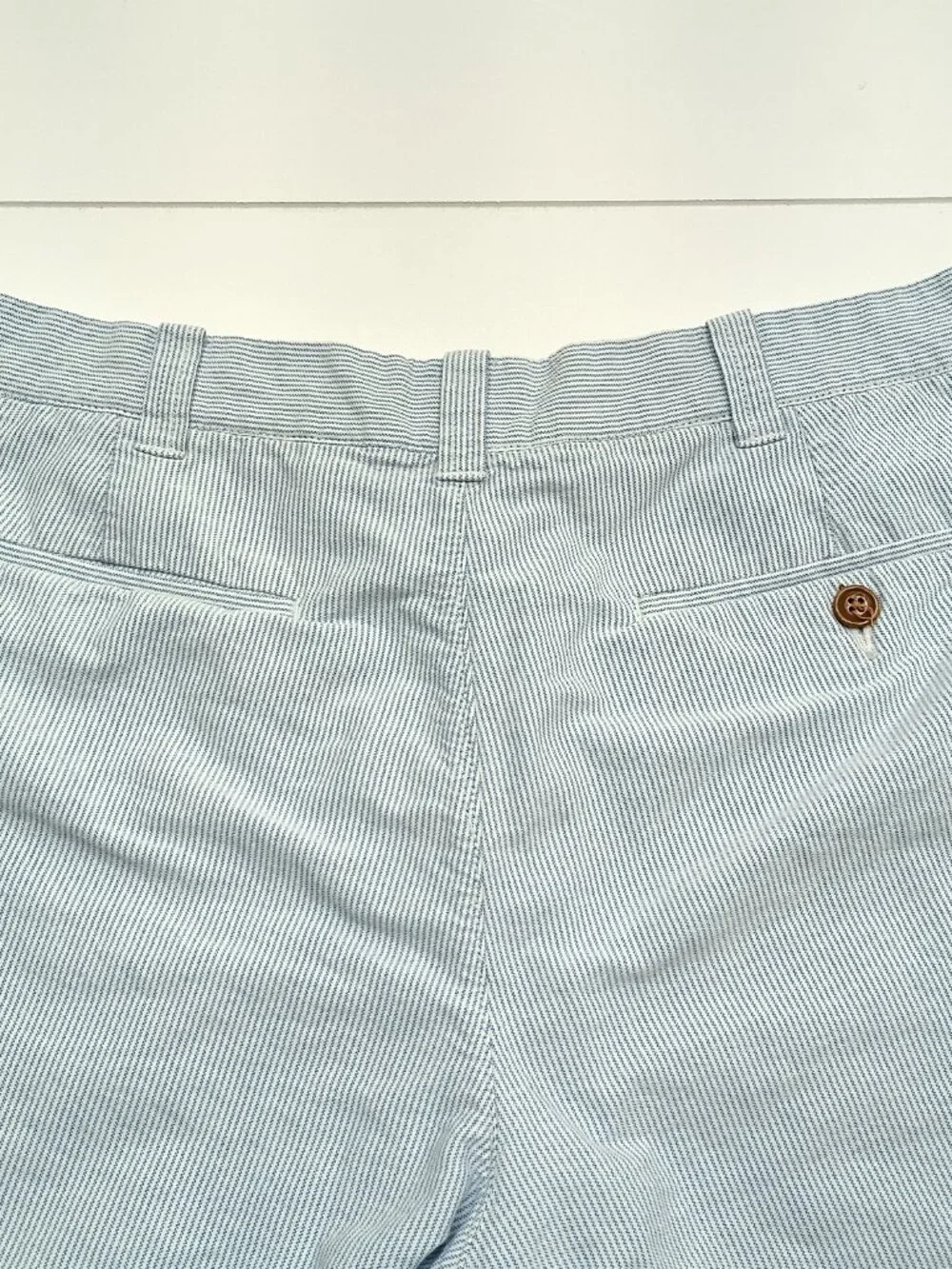 J.Crew Reade Shorts 34 Blue White Stripe Cotton Chino Preppy Summer Casual